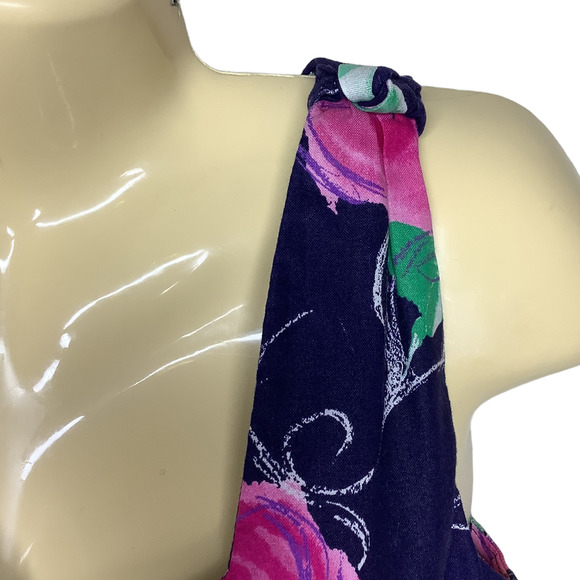 Vintage Lanz Originals Tea Dress S Cottagecore Floral Sleeveless Midi A Line 80s - Picture 8 of 10